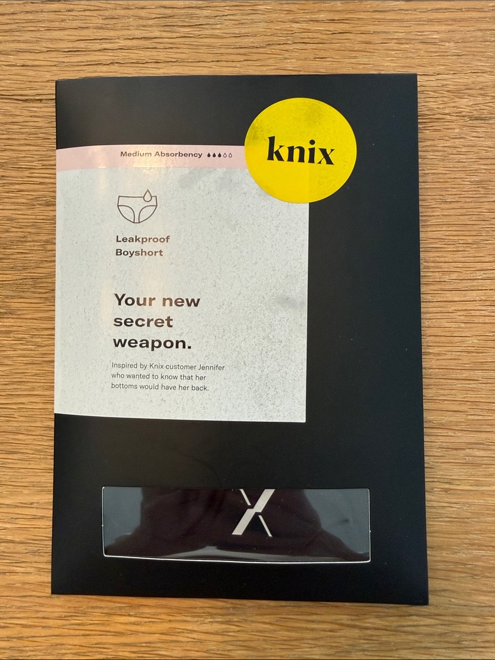 knix Women’s Leakproof Underwear Boyshort Size Large Black